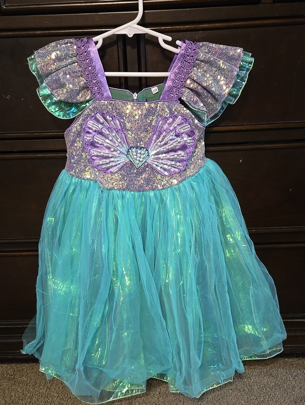 Size 4/5 Purple & Teal Mermaid Shell Girls' Costume Dress